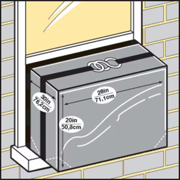 M-D Building Products Large Silver Air Conditioning Cover for Window Units - Picture 7 of 13